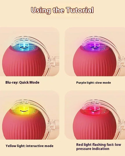Interactive Cat Ball Toy: Automatic Rolling Ball with Faux Mouse Tail for Training
