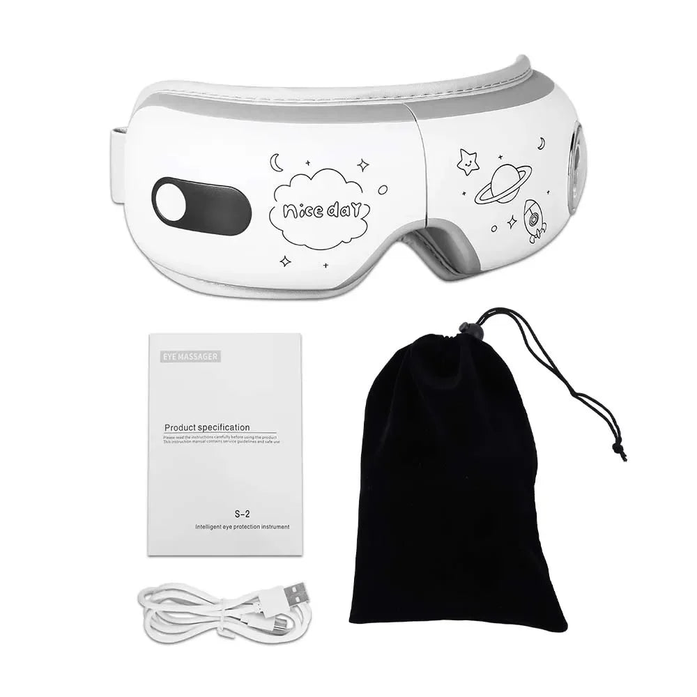 Smart Eye Massager with 6D Airbag Vibration: Bluetooth Hot Compress for Eye Comfort and Fatigue Relief