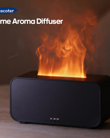 Aromatherapy Humidifier with LED Flame Effect: Mini Timer Diffuser for Home