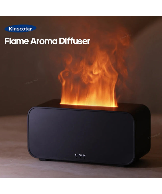 Aromatherapy Humidifier with LED Flame Effect: Mini Timer Diffuser for Home