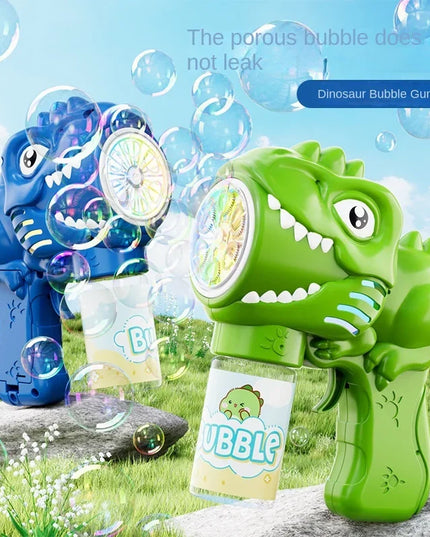 6-Hole Dinosaur Bubble Machine: Fully Automatic Electric Bubble Gun for Kids