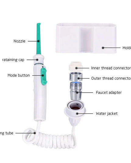 Teeth Cleaner Oral Irrigator: Portable Faucet Water Flosser with No Charging Needed