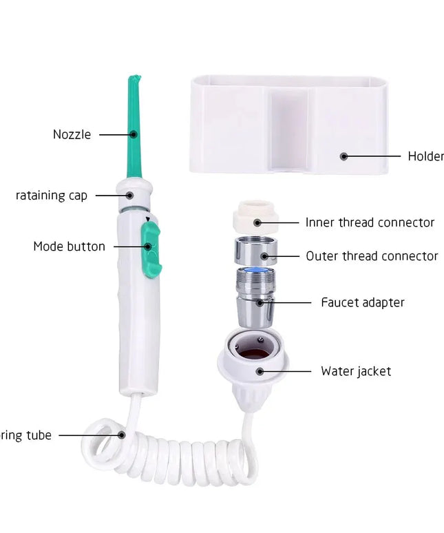 Teeth Cleaner Oral Irrigator: Portable Faucet Water Flosser with No Charging Needed