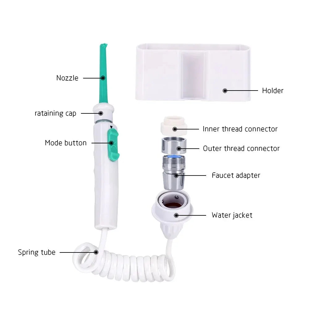 Teeth Cleaner Oral Irrigator: Portable Faucet Water Flosser with No Charging Needed