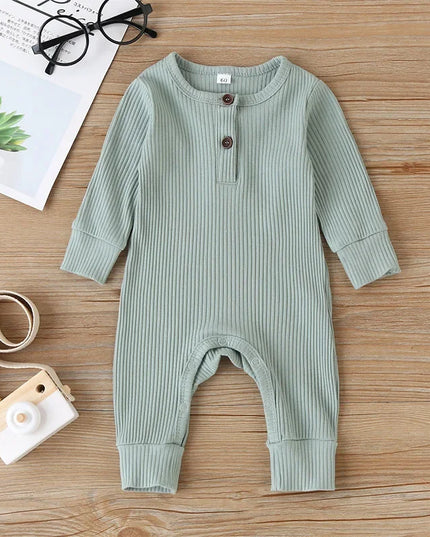 Autumn Cotton Romper for Newborns: Long Sleeve Playsuit for Infants