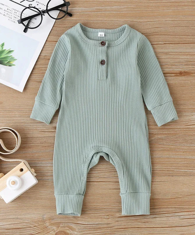 Autumn Cotton Romper for Newborns: Long Sleeve Playsuit for Infants
