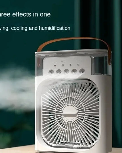USB Desktop Humidifier Fan: Portable Cooling Spray Fan with LED Lights for Home and Office