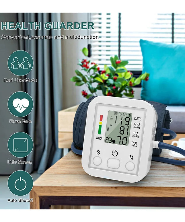 Voice Digital Arm Blood Pressure Meter Medical Pressure Tonometer Tensiometer Baumanometer Pulse Sphygmomanometer