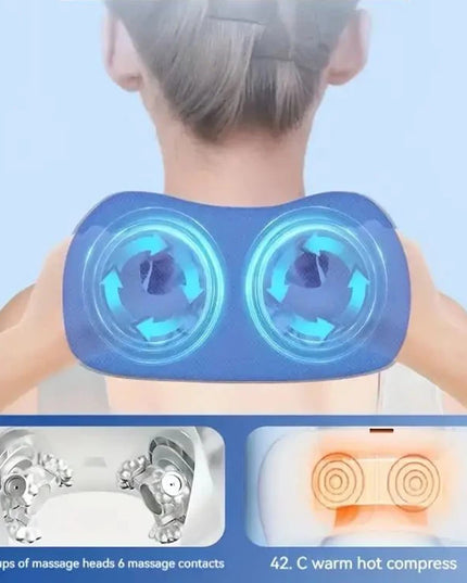 Adjustable Heating Electric Neck Massage Pillow: U-Shaped Memory Foam for Ultimate Relaxation