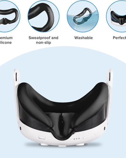 7-in-1 VR Accessories Kit for Meta Quest 3: Silicone Protective Cover and Lens Cap