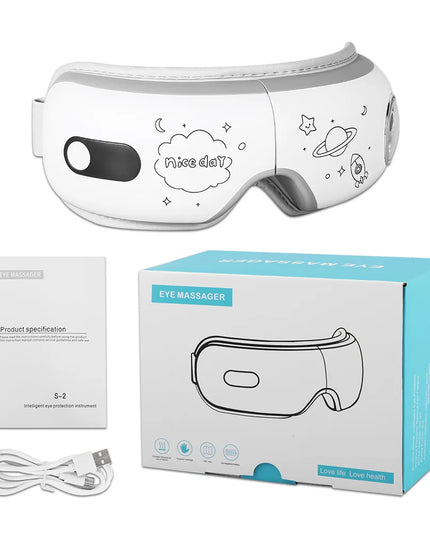 Smart Eye Massager with 6D Airbag Vibration: Bluetooth Hot Compress for Eye Comfort and Fatigue Relief