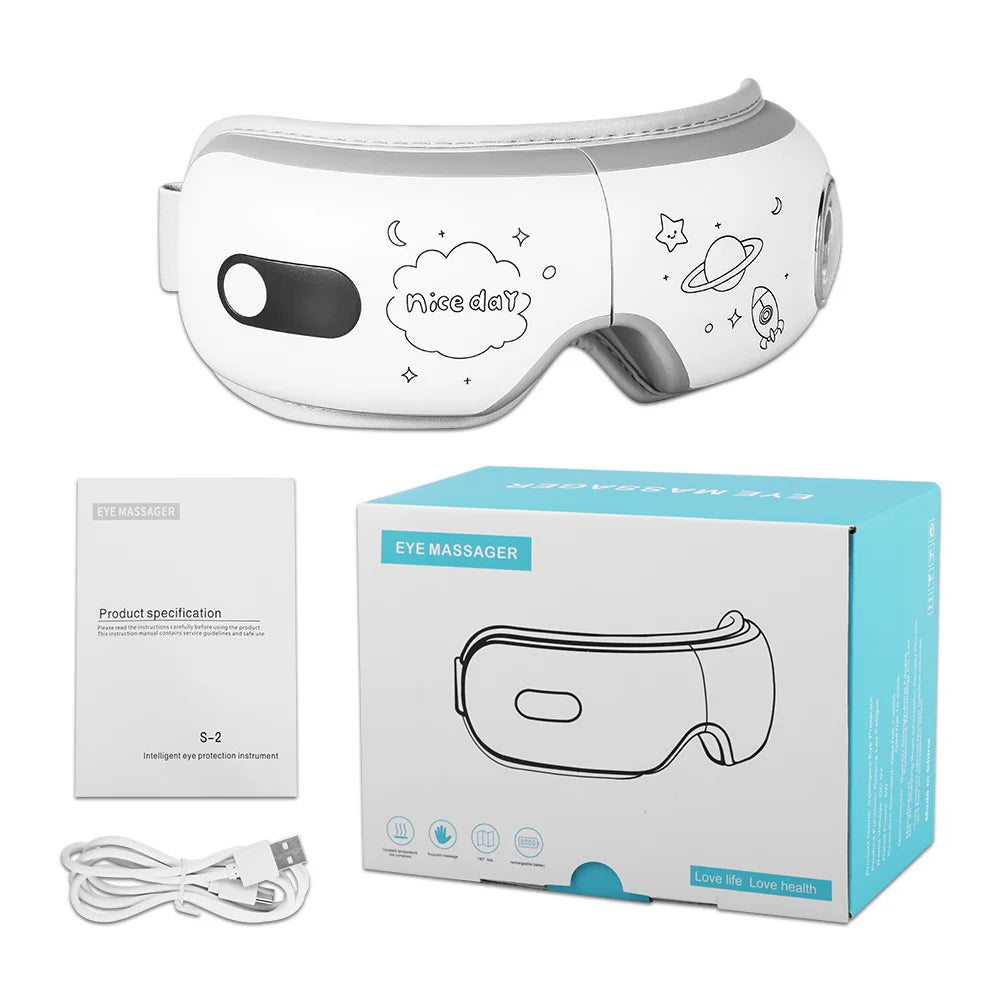 Smart Eye Massager with 6D Airbag Vibration: Bluetooth Hot Compress for Eye Comfort and Fatigue Relief