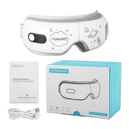 Smart Eye Massager with 6D Airbag Vibration: Bluetooth Hot Compress for Eye Comfort and Fatigue Relief