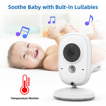 Wireless Video Baby Monitor 3.2-Inch: Auto Night Vision, Intercom, and Temperature Alerts