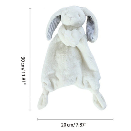 11" Soft Bunny Comforter: Teething Toy & Doll Room Decor for Infants