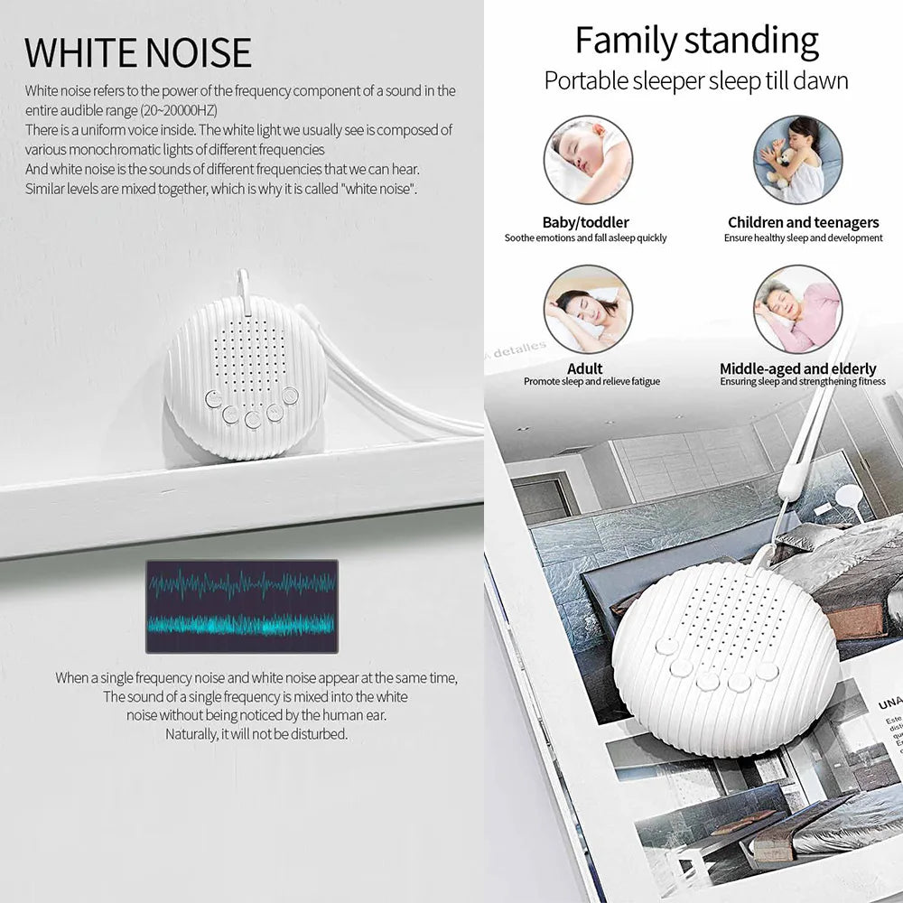 Sleep Machine: Adjustable Volume White Noise Player with Timed Shutdown