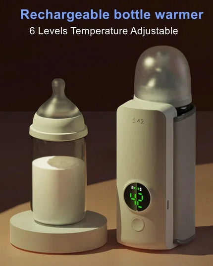 Rechargeable Portable Bottle Warmer: Cordless Milk Warmer with Temperature Control for Travel and Home