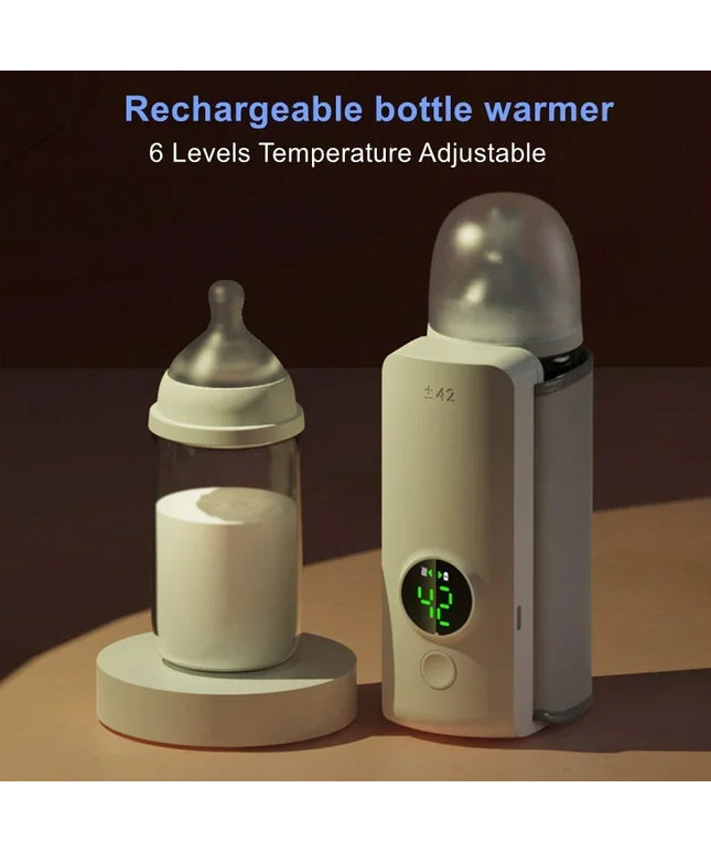 Rechargeable Portable Bottle Warmer: Cordless Milk Warmer with Temperature Control for Travel and Home