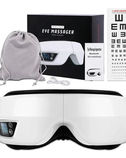 Smart Eye Massager with 6D Airbag Vibration: Bluetooth Hot Compress for Eye Comfort and Fatigue Relief