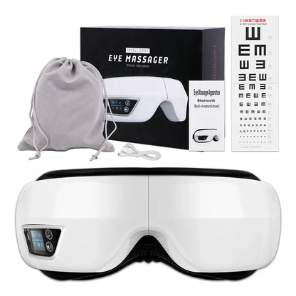 Smart Eye Massager with 6D Airbag Vibration: Bluetooth Hot Compress for Eye Comfort and Fatigue Relief