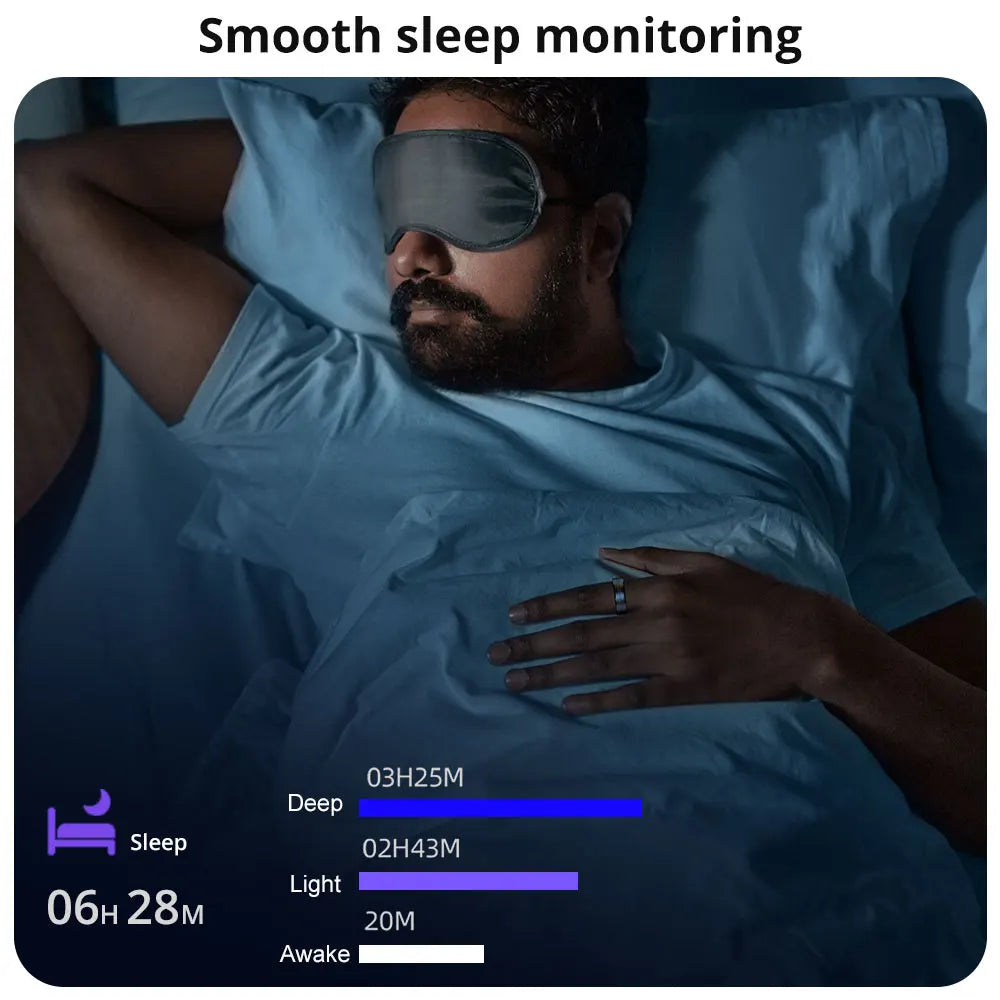 Heart Rate and Blood Oxygen Monitoring Smart Ring: Waterproof (IP68 & 5ATM) for Active Lifestyles