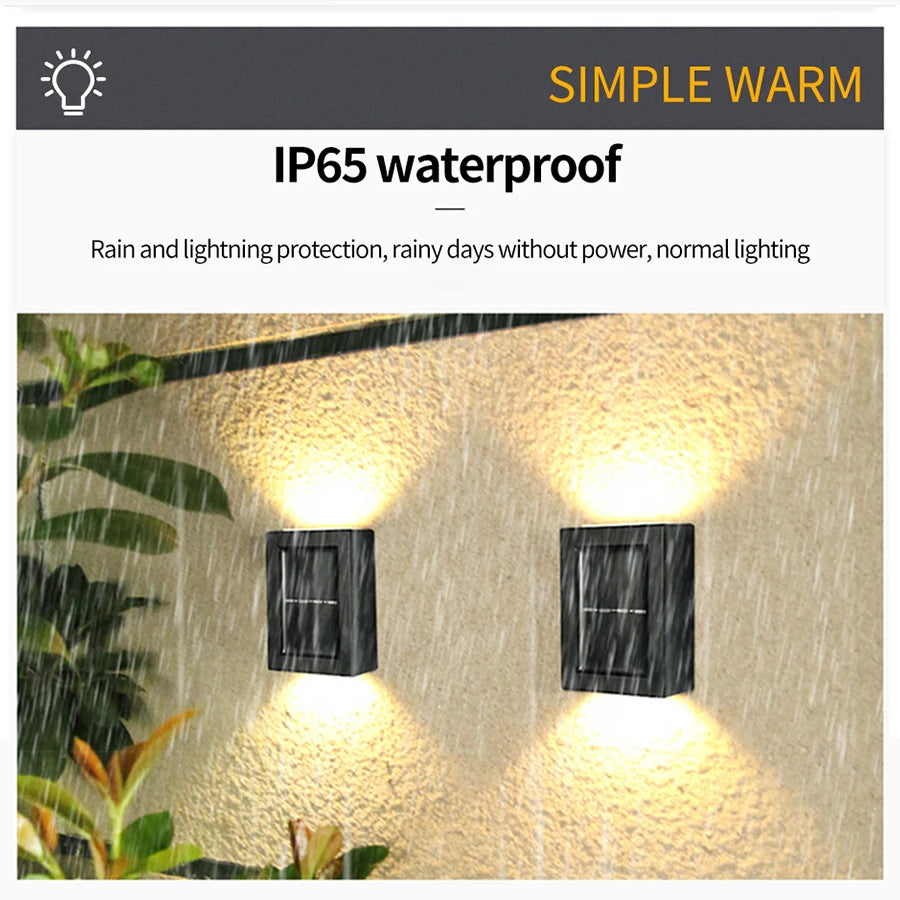 Solar Powered Wall Lamp: Waterproof LED Lights for Outdoor Garden and Landscape Lighting