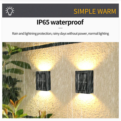 Solar Powered Wall Lamp: Waterproof LED Lights for Outdoor Garden and Landscape Lighting