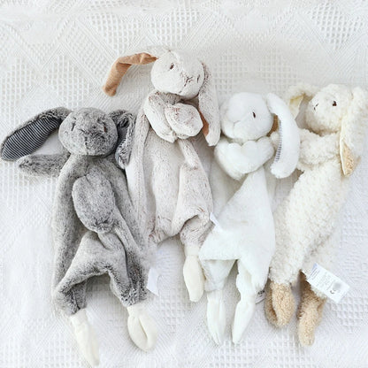 11" Soft Bunny Comforter: Teething Toy & Doll Room Decor for Infants