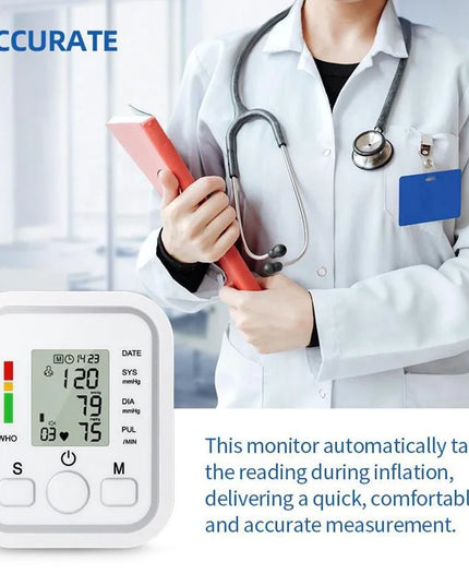 Voice Digital Arm Blood Pressure Meter Medical Pressure Tonometer Tensiometer Baumanometer Pulse Sphygmomanometer