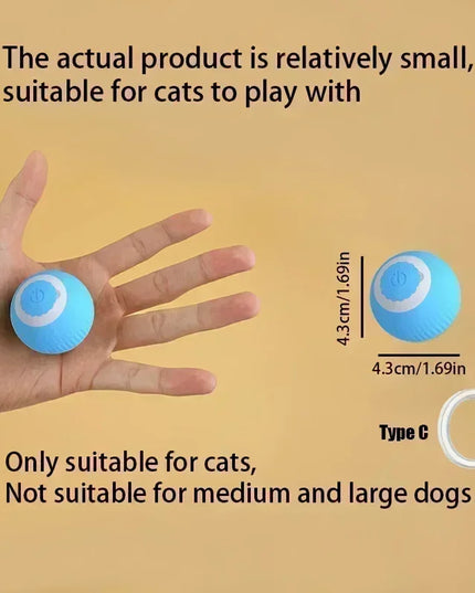 Interactive Cat Ball Toy: Automatic Rolling Ball with Faux Mouse Tail for Training
