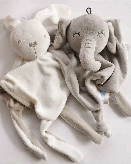 Cuddly Plush Animal Lovey Blanket: Rabbit Sleeping Toy for Babies