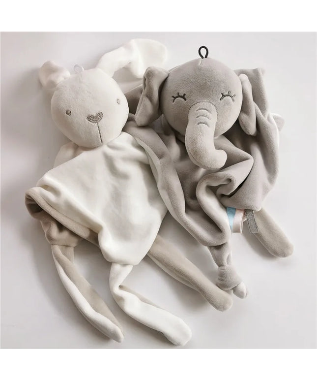 Cuddly Plush Animal Lovey Blanket: Rabbit Sleeping Toy for Babies