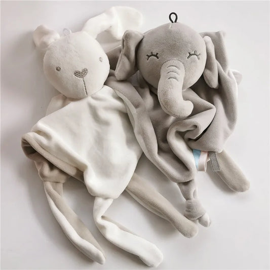 Cuddly Plush Animal Lovey Blanket: Rabbit Sleeping Toy for Babies