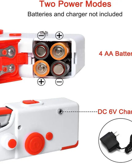 Portable Mini Sewing Machine: Compact Handheld Needlework Tool with Bobbin for DIY Projects