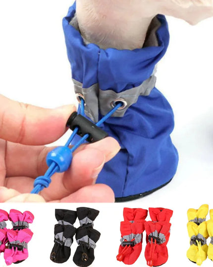 Waterproof Pet Dog/ Cat Shoes (4pcs): Non-Slip Rain Boots for Small Dogs and Cats