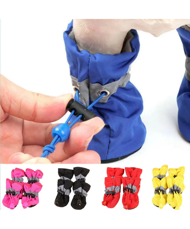 Waterproof Pet Dog/ Cat Shoes (4pcs): Non-Slip Rain Boots for Small Dogs and Cats
