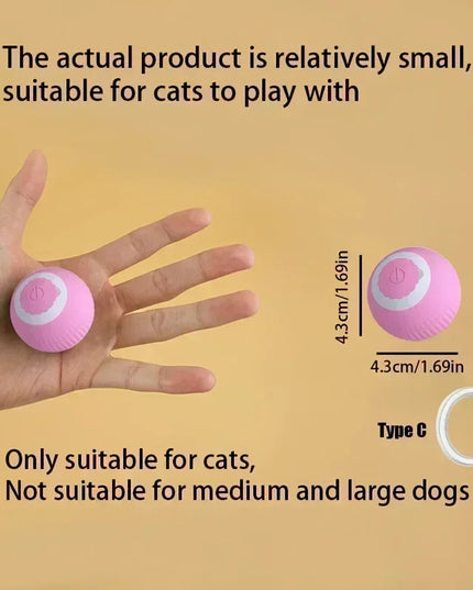 Interactive Cat Ball Toy: Automatic Rolling Ball with Faux Mouse Tail for Training