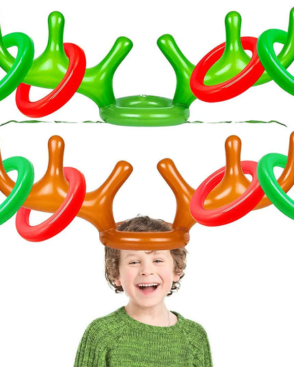 Family-Friendly Christmas Inflatable Ring Toss: Reindeer Antler Game for Holiday Celebrations