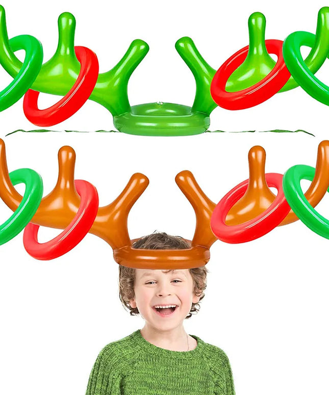 Family-Friendly Christmas Inflatable Ring Toss: Reindeer Antler Game for Holiday Celebrations