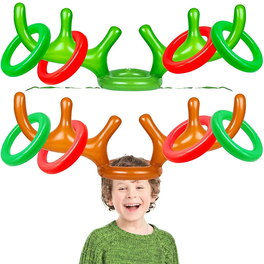 Family-Friendly Christmas Inflatable Ring Toss: Reindeer Antler Game for Holiday Celebrations