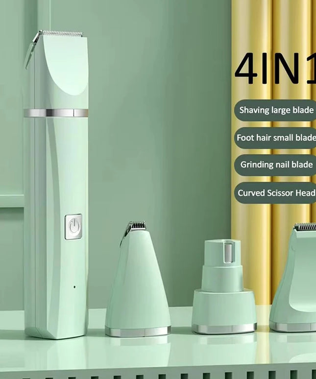 4-in-1 Electric Dog Clippers: Cordless Grooming Trimmer for Low Noise Pet Care