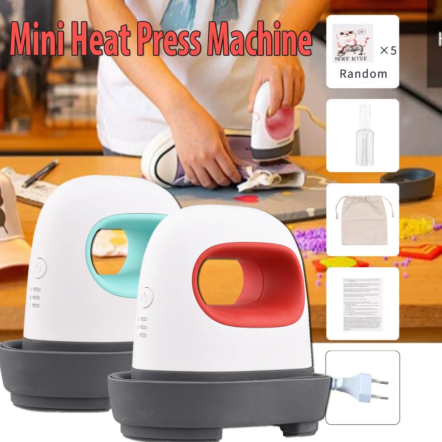 Portable Mini Iron Heat Press Machine: Short Sleeve DIY Hot Stamping for T-Shirt Transfers