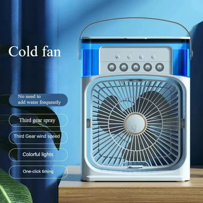 USB Desktop Humidifier Fan: Portable Cooling Spray Fan with LED Lights for Home and Office