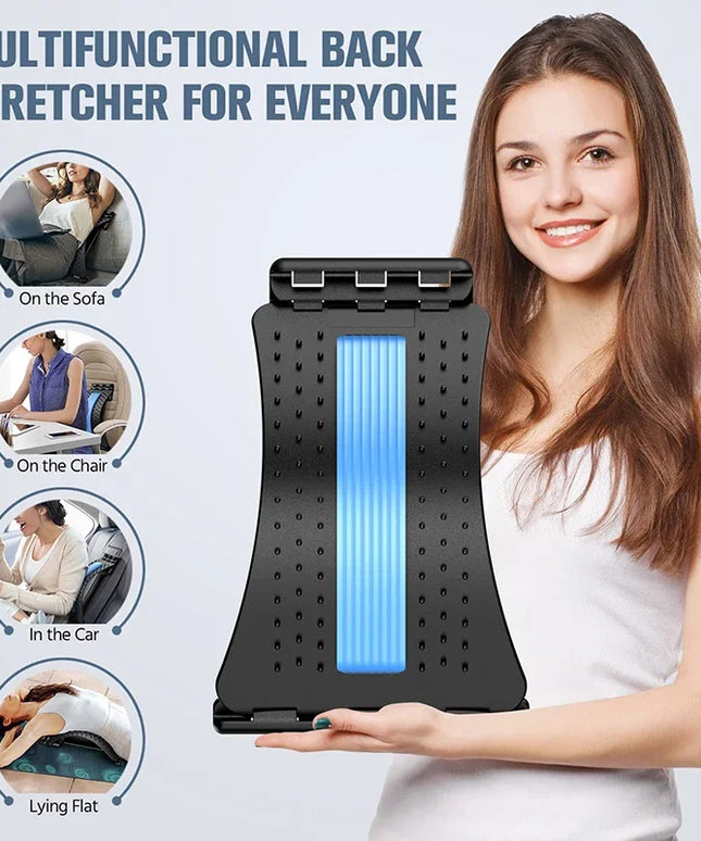 Multi-Level Massager with Back Stretcher: Waist and Neck Support Tool for Yoga