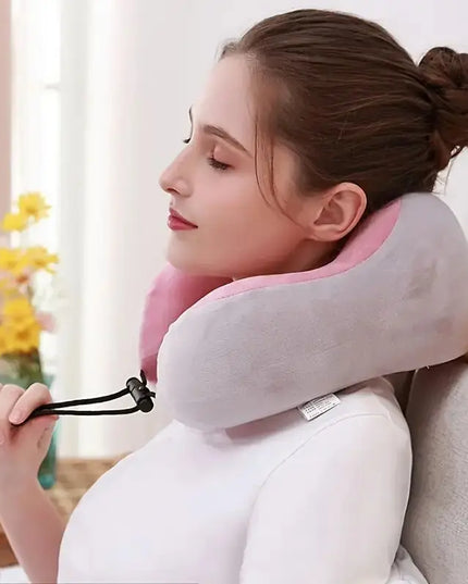Adjustable Heating Electric Neck Massage Pillow: U-Shaped Memory Foam for Ultimate Relaxation