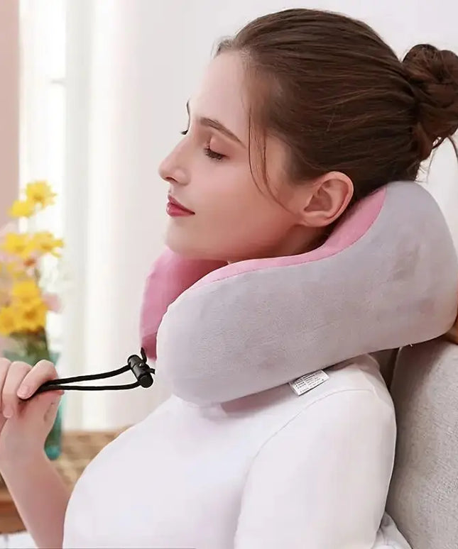 Adjustable Heating Electric Neck Massage Pillow: U-Shaped Memory Foam for Ultimate Relaxation