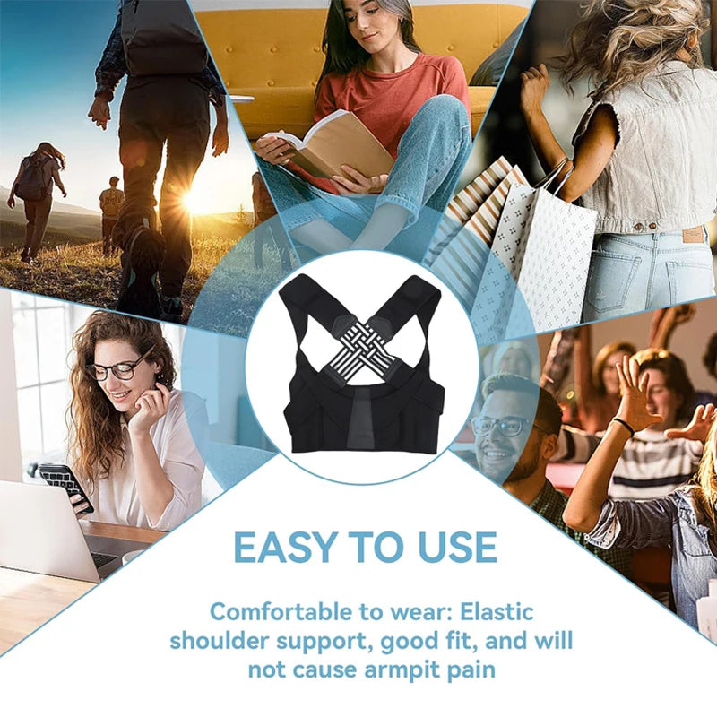 Adjustable Back Posture Corrector Brace: Breathable Support for Kids, and Adults