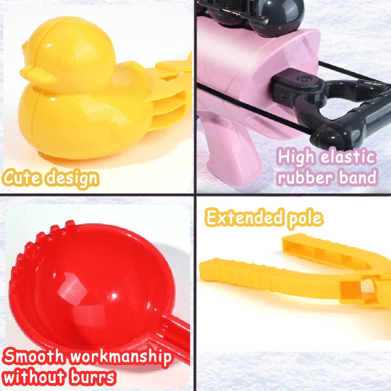 Kids' Shark Snowball Launcher: Plastic Toy with Grasping Clamps for Winter Fun