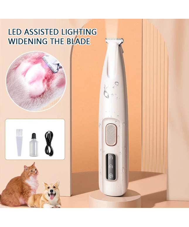 Portable Nail Grooming Tool for Pets: Rechargeable Cordless Dog Paw Trimmer with LED Light