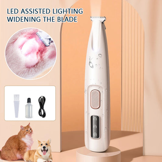 Portable Nail Grooming Tool for Pets: Rechargeable Cordless Dog Paw Trimmer with LED Light